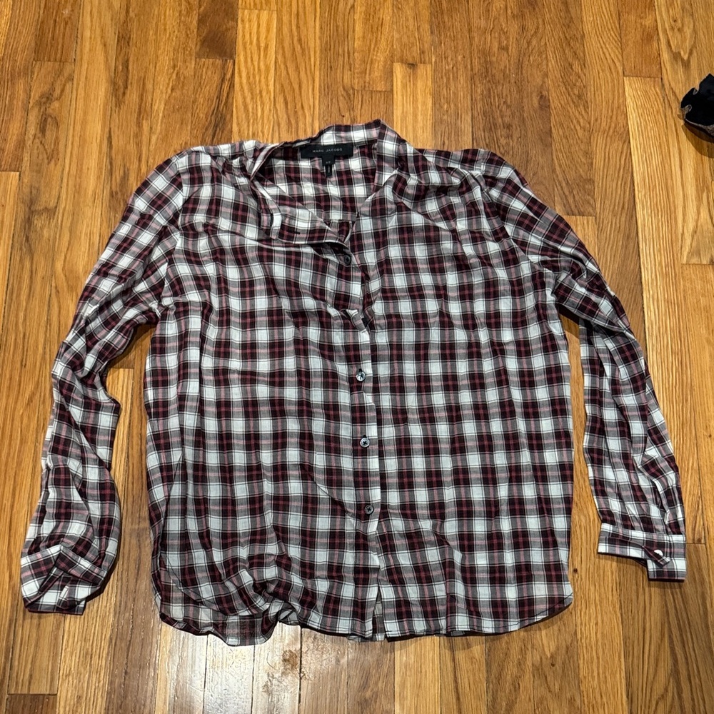 Marc Jacobs Red and White Plaid Top